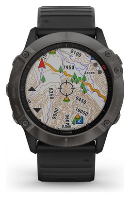 Garmin fenix 6X Pro Sapphire GPS Watch Carbon Grey DLC with Black Band