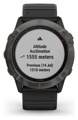 Garmin fenix 6X Pro Sapphire GPS Watch Carbon Grey DLC with Black Band