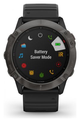 Garmin fenix 6X Pro Sapphire GPS Watch Carbon Grey DLC with Black Band