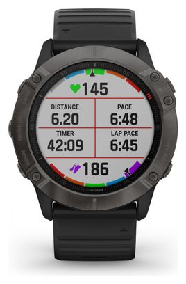 Garmin fenix 6X Pro Sapphire GPS Watch Carbon Grey DLC with Black Band