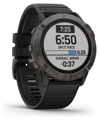 Garmin fenix 6X Pro Sapphire GPS Watch Carbon Grey DLC with Black Band