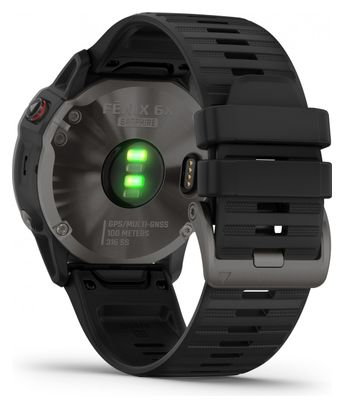Garmin fenix 6X Pro Sapphire GPS Watch Carbon Grey DLC with Black Band