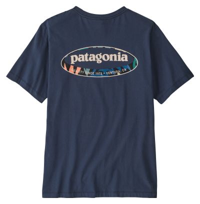 Camiseta de manga corta Patagonia '95 Oval Logo Azul Hombre