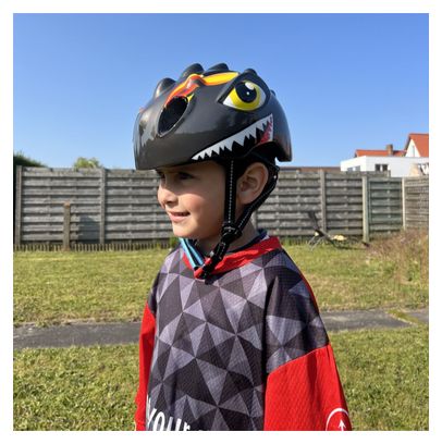 Casque de vélo pour enfants - Noir - Dino XS 46/51cm