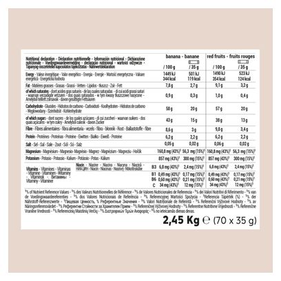 Confezione da 70 barrette energetiche Decathlon Nutrition Banana/Frutta rossa 35g