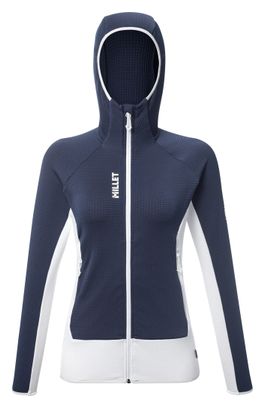 Polaire Millet Kamet Grid Hoody Bleu/Blanc Femme