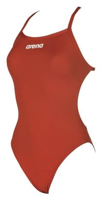 Arena SOLID Lightech High -  Red White  - Maillot Natation Femme 1 piece
