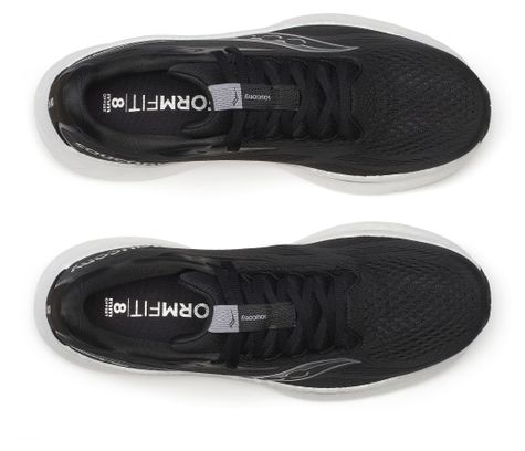 Chaussures Running Saucony Ride 18 Large Noir/Blanc Homme