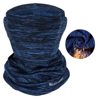 Cagoule Hiver Echarpe Cou Polaire Chaude Elastique Bleu