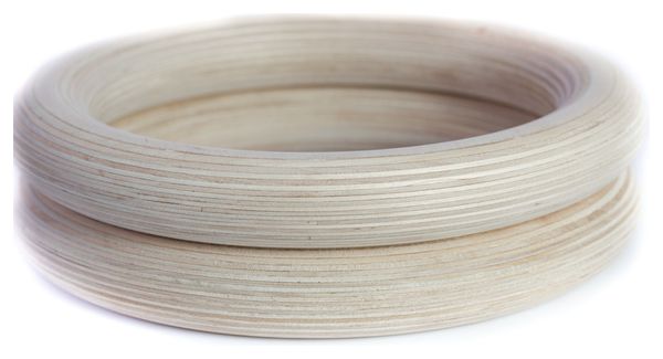 Wooden rings with Gorilla Grip strap 32 mm (Pair)