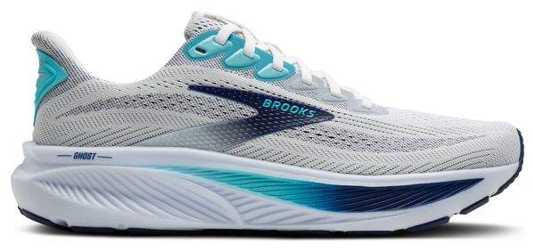 Brooks Ghost 17 hardloopschoenen wit/blauw heren