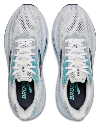 Brooks Ghost 17 hardloopschoenen wit/blauw heren
