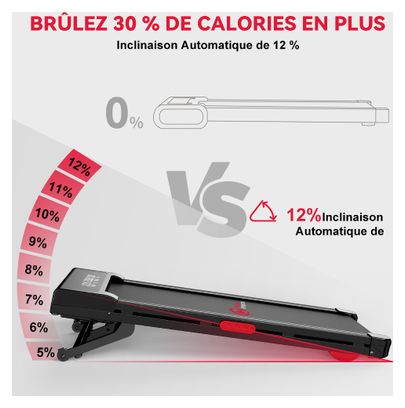 Tapis de course Fitness Y3 inclinaison automatique compact Noir
