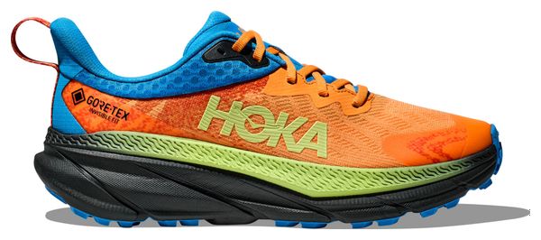 Hoka One One Challenger GTX Orange Blue Black Men's Trail Shoes