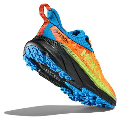 Hoka One One Challenger 7 GTX Orange Blau Schwarz Herren Trailrunning-Schuhe