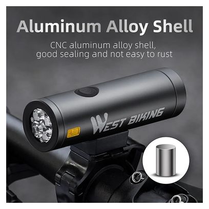 Lampe avant de vélo LED lumineuse 2000 lumens rechargeable