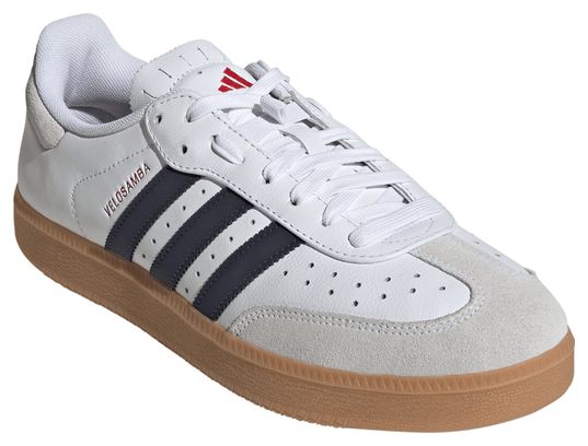 Zapatillas de ciclismo adidas Velosamba Leather Blanco/Azul Unisex