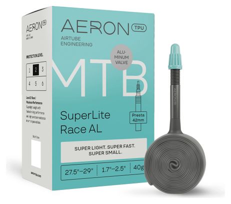 Leichter Schlauch Aeron TPU MTB SuperLite Race AL 27,5"-29" Presta 42 mm