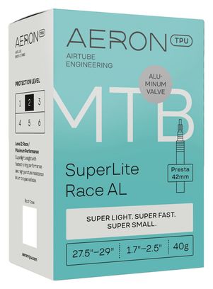 Leichter Schlauch Aeron TPU MTB SuperLite Race AL 27,5"-29" Presta 42 mm
