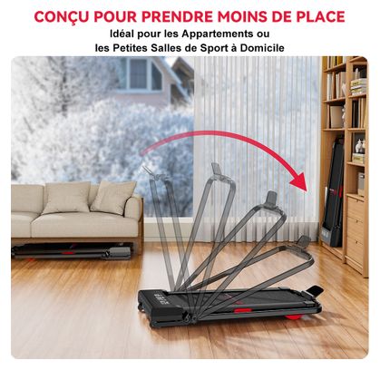 Tapis de course Fitness Y3 avec poignées inclinaison automatique compact Noir