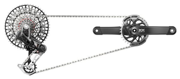 パーツ SRAM XX Eagle T-Type AXS Groupset Sram XX T-Type Eagle AXS DUB Wide 32 Teeth 12V Guards Black