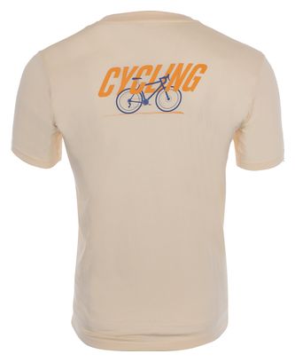 Rubb'r Cycling Beige T-shirt met korte mouwen