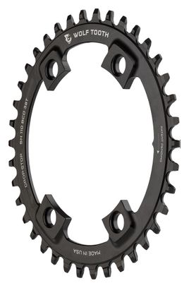Wolf Tooth 110 BCD Asymmetrisch 4-Loch Shimano Kettenblatt Drop-Stop B Schwarz