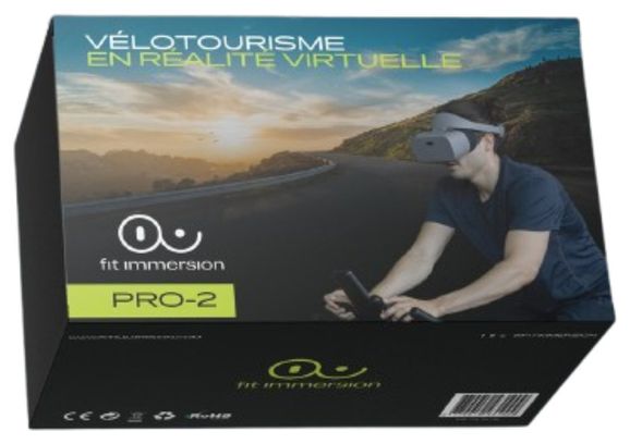 Fit Immersion Casque de réalité virtuelle PRO-2X : Kit d'entrainement vélo intérieur (Cyclisme) VR Autonome (sans téléphone)