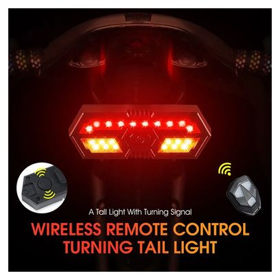Feu arrière de vélo LED  avertisseur sonore de vélo clignotant avec télécommande