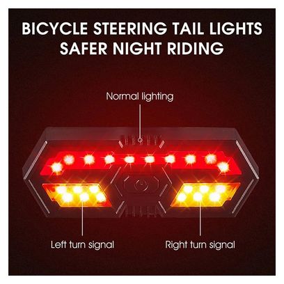 Feu arrière de vélo LED  avertisseur sonore de vélo clignotant avec télécommande