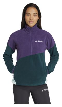 Adidas Terrex Multi Climawarm Pile 1/2 Zip Donna Viola/Verde