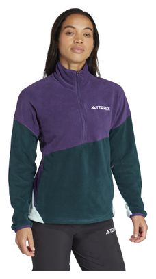 Adidas Terrex Multi Climawarm Pile 1/2 Zip Donna Viola/Verde