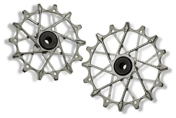 Paar Garbaruk Derailleurwieltjes voor Sram GX/XO/XX Eagle 12v Zilver
