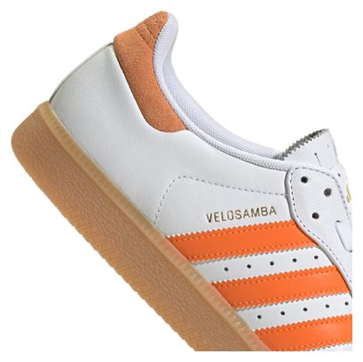 adidas Velosamba Leather Cycling Shoes, White/Orange, Unisex