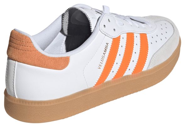 adidas Velosamba Leather Cycling Shoes, White/Orange, Unisex