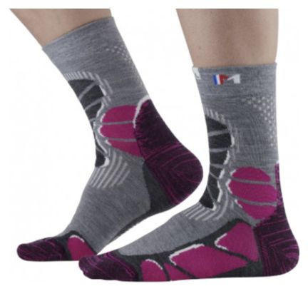 CHAUSETTES RANDO MID X-LIGHT GRIS/ROSE
