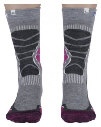 CHAUSETTES RANDO MID X-LIGHT GRIS/ROSE