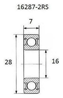 Roulement B3 - BLACKBEARING - 16287-2rs