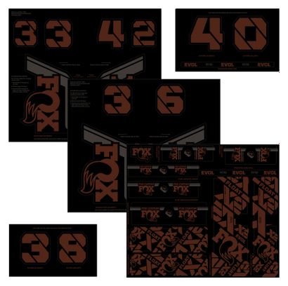 Kit di adesivi Fox Racing Shox per forcella e ammortizzatore Brown Root Beer