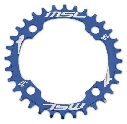 MSC Kettenblatt CNC Alu 7075 4 Schrauben 104mm schmal / breit blau
