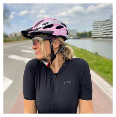 Casque de vélo homme/femme rose et gris