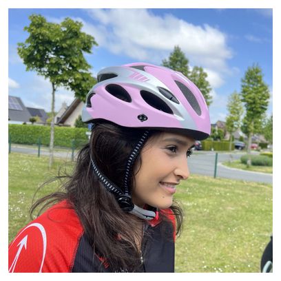 Casque de vélo homme/femme rose et gris