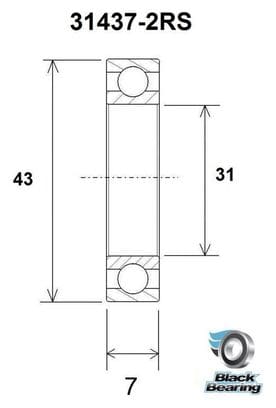 Roulement céramique - BLACKBEARING - 31437 2rs