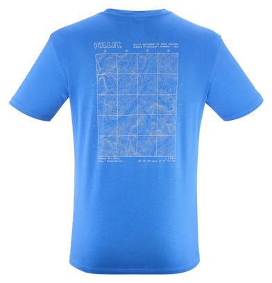 Heren Blauw Millet Compagnie des Guides Chamonix Korte Mouw T-shirt