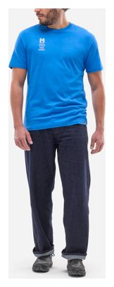 Heren Blauw Millet Compagnie des Guides Chamonix Korte Mouw T-shirt