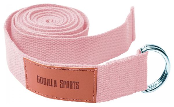 Sangle de Yoga 100% coton - Sangle pour étirements - Fermetures en métal - 11 coloris - Couleur : ROSE