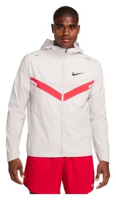 Veste coupe-vent Nike Dri-Fit Windrunner Hakone Beige Rouge