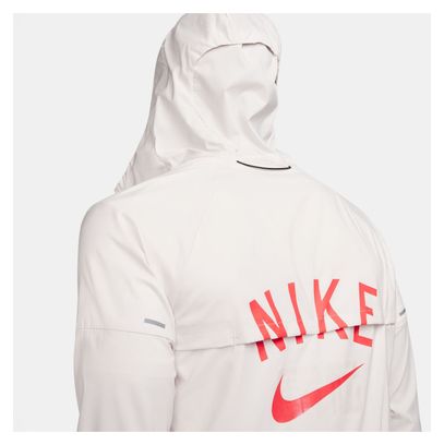 Nike Dri-Fit Windrunner Jacke Hakone Beige Rot