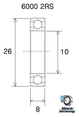 Roulement céramique - BLACKBEARING - 6000-2rs