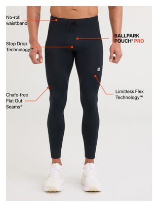 Saxx Smooth Flex Light Compression Long Tights, Black, Men's